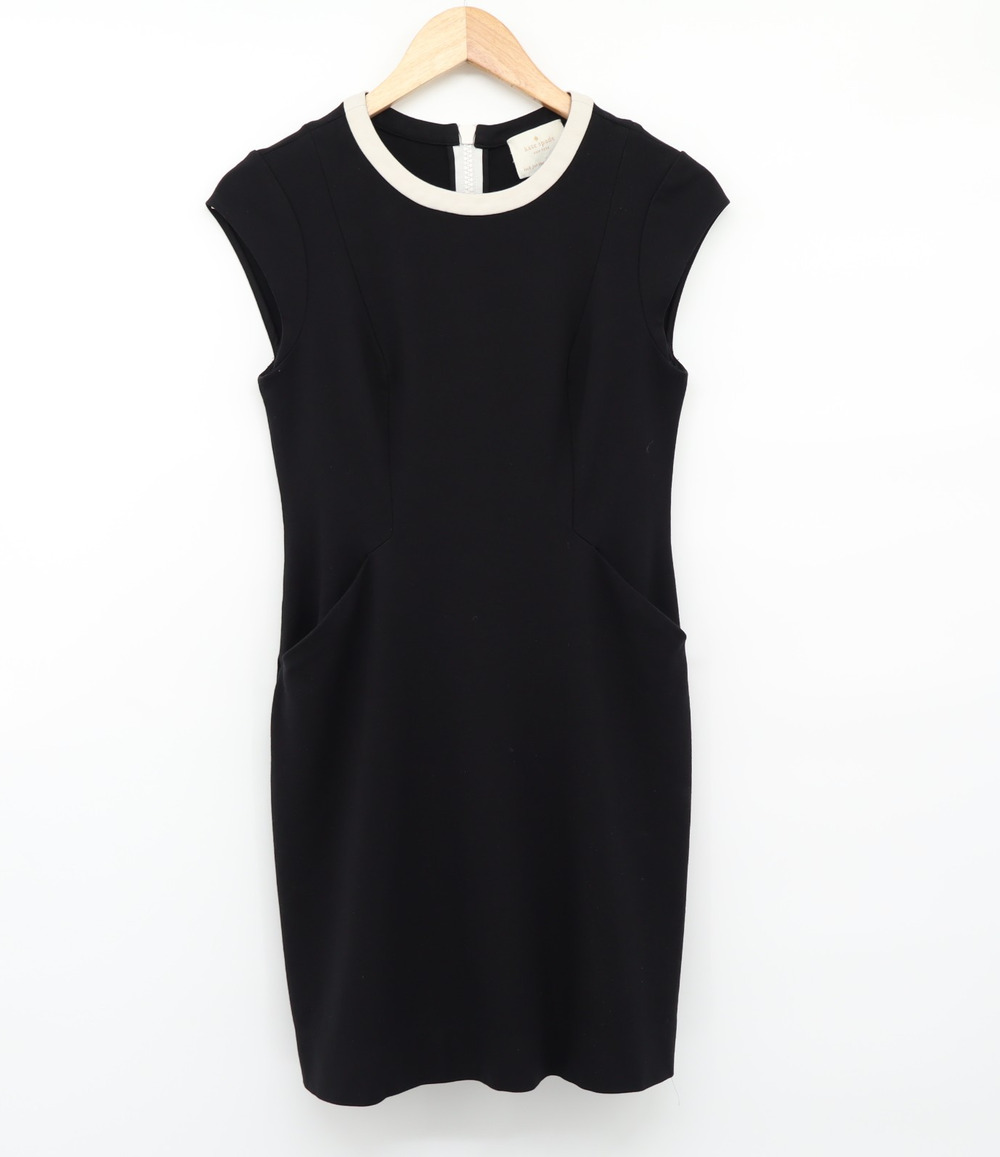 Kate Spade Daria Sz 2 Black White Cap Sleeve Mini Sheath Dress Coquette